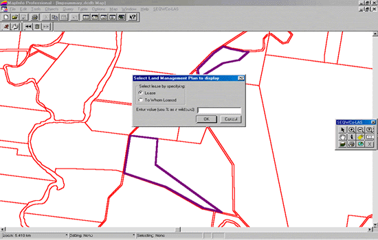 Output from GIS database